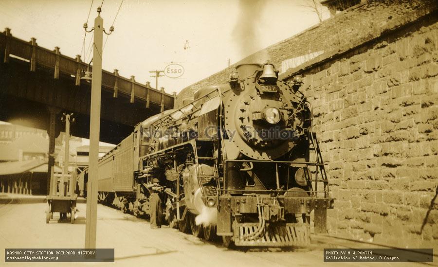 Postcard: Boston & Maine Railroad #3717 at Lowell